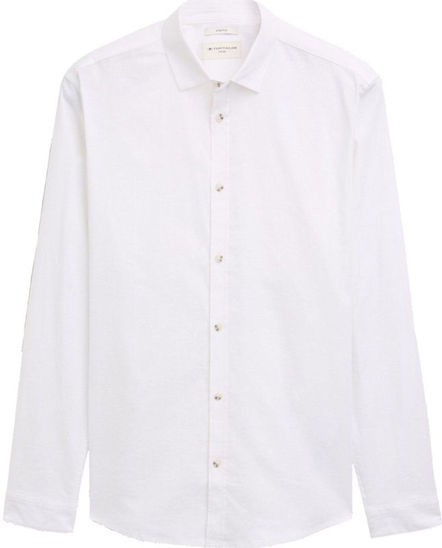 Tom Tailor - 1045105 - Overhemd - Wit - Linnen Mix