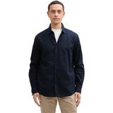 TOM TAILOR Regular fit overhemd voor heren met linnen aandeel, 10668 - Sky Captain Blue, XXL