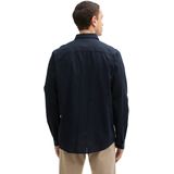 TOM TAILOR Regular fit overhemd voor heren met linnen aandeel, 10668 - Sky Captain Blue, XXL