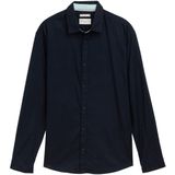 TOM TAILOR Regular fit overhemd voor heren met linnen aandeel, 10668 - Sky Captain Blue, XXL