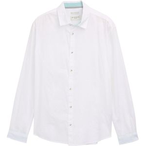 Tom Tailor - Leinenhemd - Unifarben - Kentkragen - Katoen-Leinen