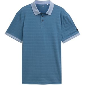 Tom Tailor - Poloshirt - Blauw - 100% Katoen - Korte Mouwen