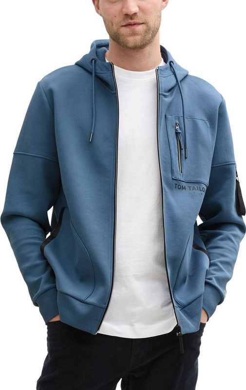 Tom Tailor - Hoodie Vest - Kleur 36985 - Heren - Regular Fit - 2 Afsluitbare Steekzakken