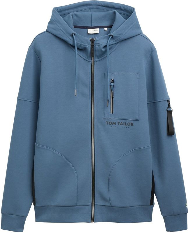 Tom Tailor - Hoodie Vest - Kleur 36985 - Heren - Regular Fit - 2 Afsluitbare Steekzakken