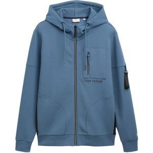 Tom Tailor - Vest met Capuchon - Heren - Licht Blauw - Katoen