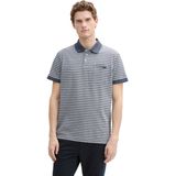 Tom Tailor - Gestreepte Polo - Katoen - Blauw - Regular Fit
