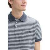 Tom Tailor - Gestreepte Polo - Katoen - Blauw - Regular Fit