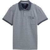 Tom Tailor - Gestreepte Polo - Katoen - Blauw - Regular Fit