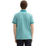 TOM TAILOR - Poloshirt - Petrol/Wit - Gestreept - Katoen