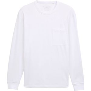 TOM TAILOR DENIM - Shirt - Wit - Jersey - Ronde Hals, Lange Mouw, Losse Pasvorm