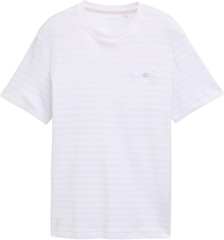 Tom Tailor T-shirt T Shirt Met Streep Patroon 1045694 37408 Mannen Maat - XXL