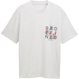 Tom Tailor - T-shirt - Met Rugprint - 100% Katoen - Regular Fit - Korte Mouwen