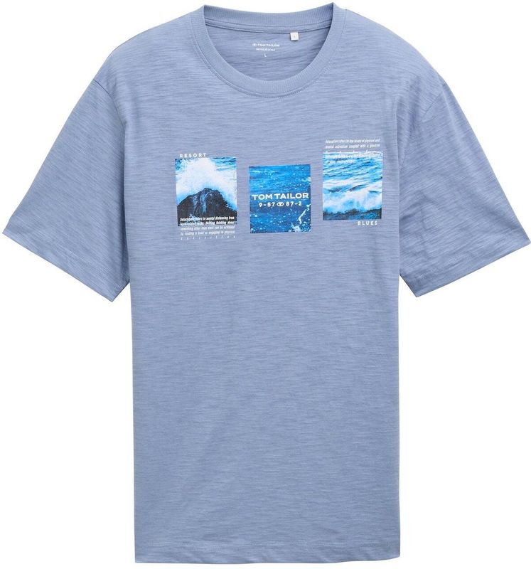 Tom Tailor - T-shirt - Dove Blue - Met Frontprint