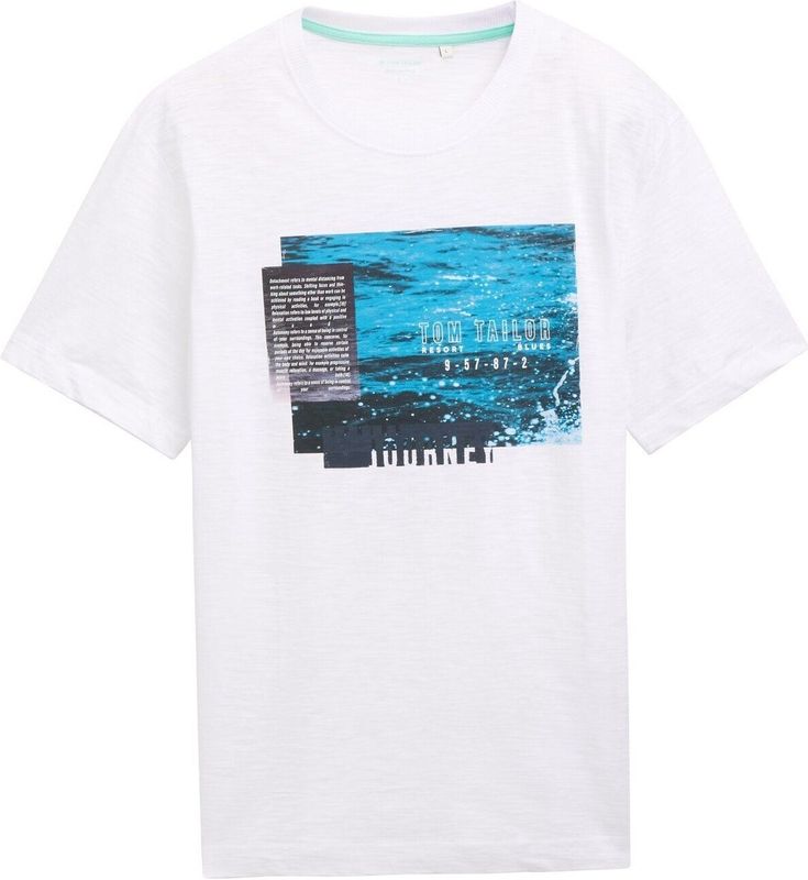 TOM TAILOR T-shirt voor heren, 20000 - wit, XXL