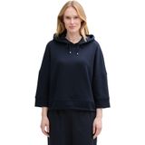 Tom Tailor - Korte Hoodie - Scuba - Dames - Relaxed Fit - 3/4-Mouwen