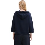 Tom Tailor - Korte Hoodie - Scuba - Dames - Relaxed Fit - 3/4-Mouwen