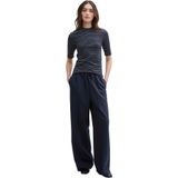 Tom Tailor Denim - Wide Leg Broek - Effen - Polyestermix - Tunnelkoord, Elastische Band, Steekzakken