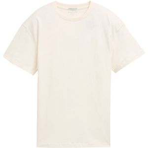 TOM TAILOR - Shirt - Wolwit - Oversized - Kwartmouw