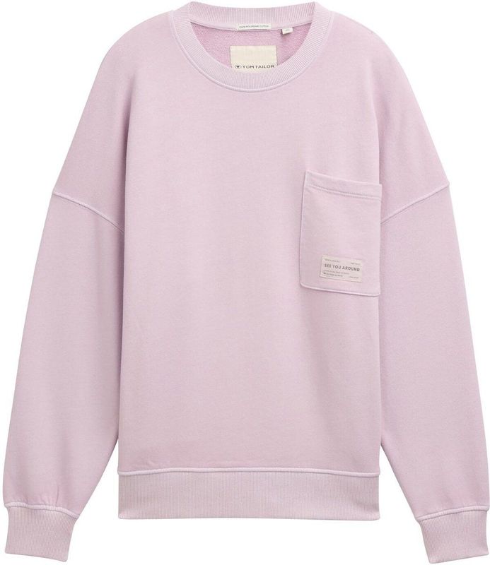TOM TAILOR - 37137 - Sweatshirt - Grijs Roze - Oversized Fit