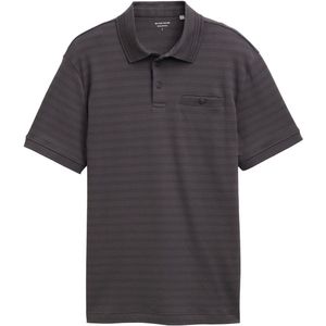 TOM TAILOR - Shirt - Donkergrijs - Polokraag - Kwartmouw