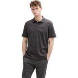 TOM TAILOR - Shirt - Donkergrijs - Polokraag - Kwartmouw