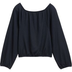 Blouse - Effen - Strapless/off-shoulder - Lange Mouw - Losse Pasvorm