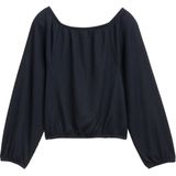 Blouse - Effen - Strapless/off-shoulder - Lange Mouw - Losse Pasvorm