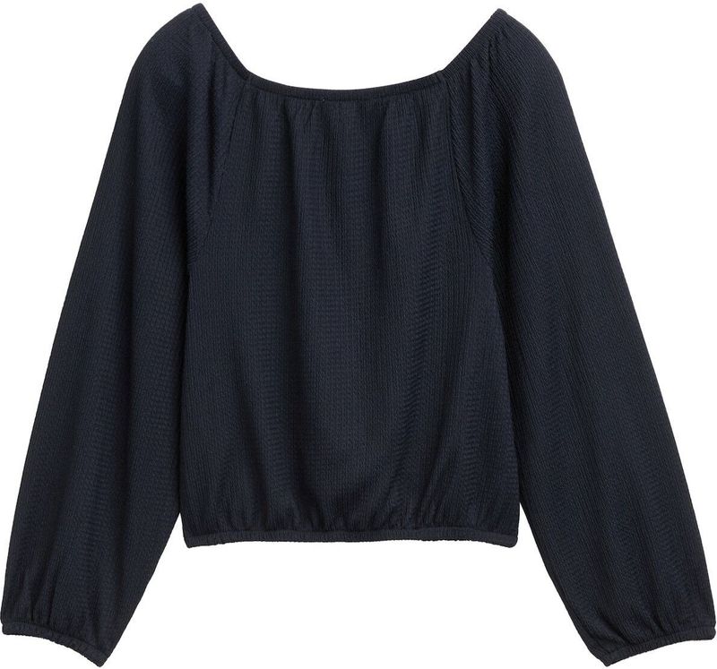 Blouse - Effen - Strapless/off-shoulder - Lange Mouw - Losse Pasvorm
