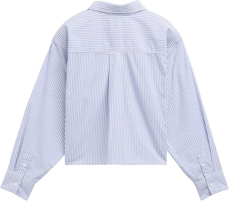 TOM TAILOR - Blouse - Pale Blue Thin Stripe - Meisjes - Boxy-fit - Lange Mouwen