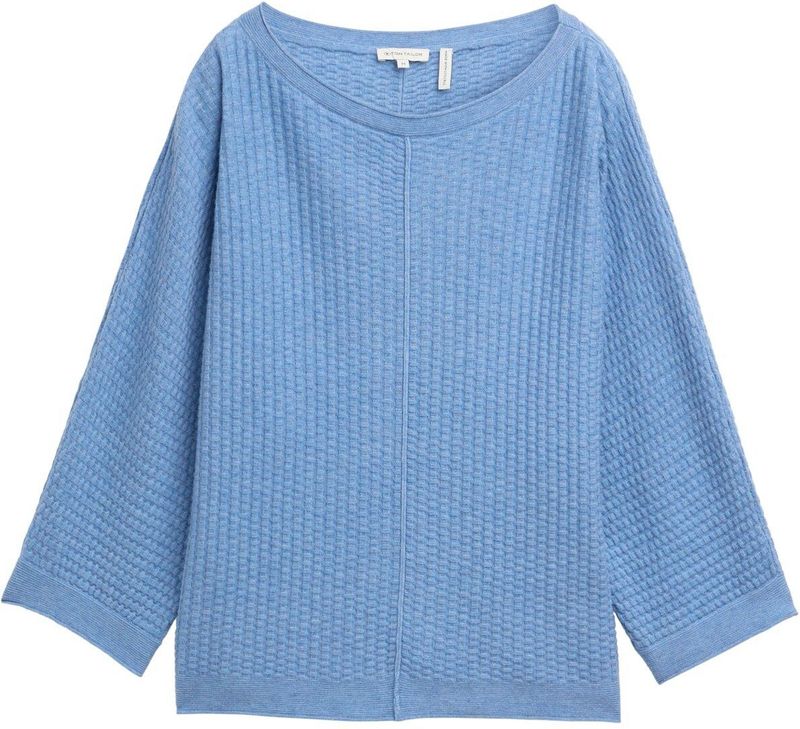 TOM TAILOR - Trui - Hemelsblauw - Knitwear - Driekwart Mouw