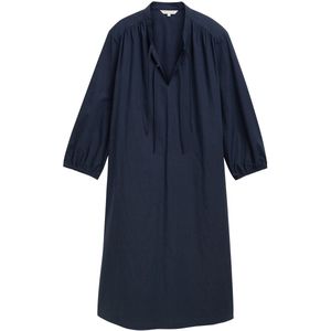 TOM TAILOR - Jurk - Donkerblauw - Knielengte - Losse Pasvorm - Driekwart Mouw