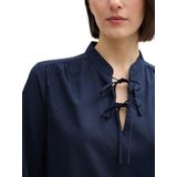 TOM TAILOR - Jurk - Donkerblauw - Knielengte - Losse Pasvorm - Driekwart Mouw