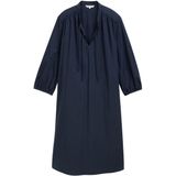 TOM TAILOR - Jurk - Donkerblauw - Knielengte - Losse Pasvorm - Driekwart Mouw