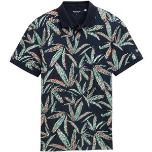 Tom Tailor - Polo - Donkerblauw - Katoenmix - Korte Mouwen