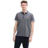TOM TAILOR - Polo Rayé - Marine/Wit - Katoen - Regular Fit
