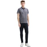 TOM TAILOR - Polo Rayé - Marine/Wit - Katoen - Regular Fit