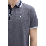 TOM TAILOR - Polo Rayé - Marine/Wit - Katoen - Regular Fit