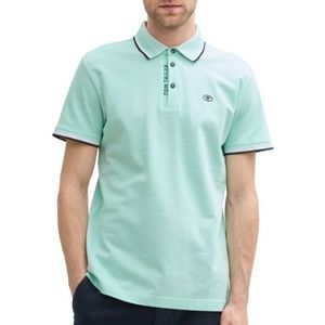 TOM TAILOR - 1045707 - Poloshirt - Mint White Fine Stripe - Katoen