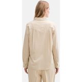 TOM TAILOR - Klassieke Blouse - Beige - Linnen - Lange Mouw