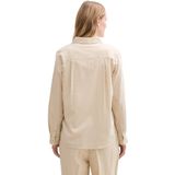 TOM TAILOR - Klassieke Blouse - Beige - Linnen - Lange Mouw