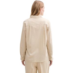 Blouse - Effen - Linnen - Lange Mouw - Normale Pasvorm