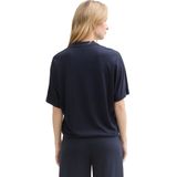 Shirt - Effen - V-hals - Halve Mouw - Losse Pasvorm