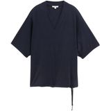 Shirt - Effen - V-hals - Halve Mouw - Losse Pasvorm