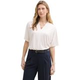 Tom Tailor - T-shirt - Korte Mouwen - Dames - Wit - Katoen