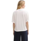 Tom Tailor - T-shirt - Korte Mouwen - Dames - Wit - Katoen