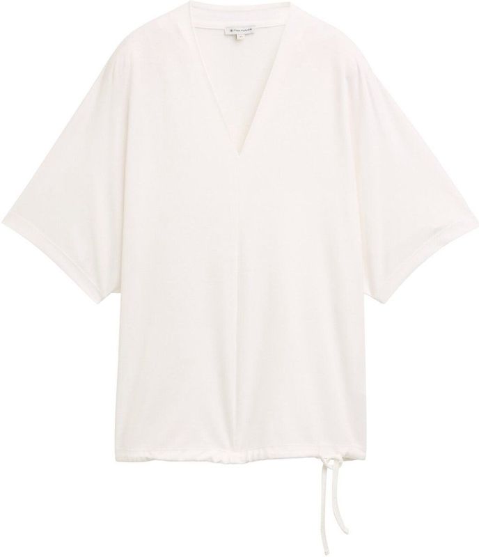 Tom Tailor - T-shirt - Korte Mouwen - Dames - Wit - Katoen