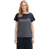 Shirt - Gestreept - Ronde Hals - Kwartmouw - Normale Pasvorm