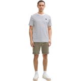 Tom Tailor - Slim Fit Korte Chino - Katoenmix - Effen - Riemlussen, Knoop en Blinde Ritssluiting