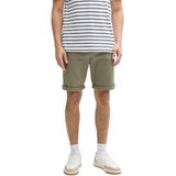 Tom Tailor - Slim Fit Korte Chino - Katoenmix - Effen - Riemlussen, Knoop en Blinde Ritssluiting