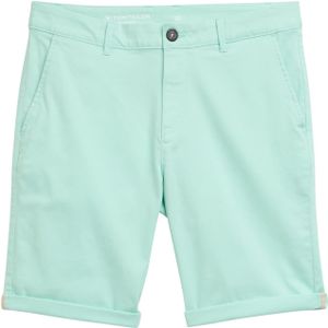 Tom Tailor - Slim Fit Korte Chino - Katoenmix - Effen - Riemlussen, Knoop en Blinde Ritssluiting